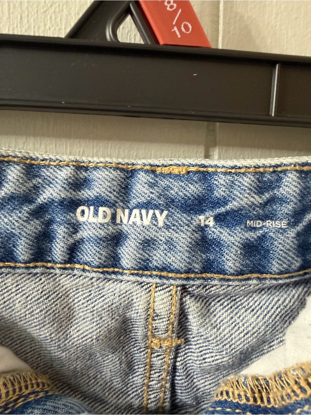 Old Navy Denim Jeans in Light Blue and Gold Stitching